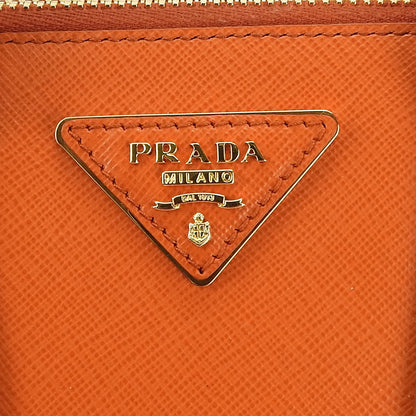 Prada Handbag Bl0838 Safiano Leather Orange Women