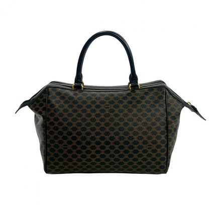 Celine Handbag Leather, Pvc Black Macadam Blason Triomphe Pattern Women