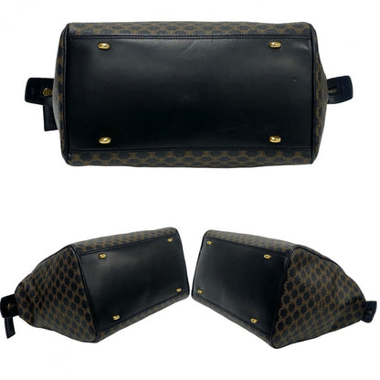 Celine Handbag Leather, Pvc Black Macadam Blason Triomphe Pattern Women