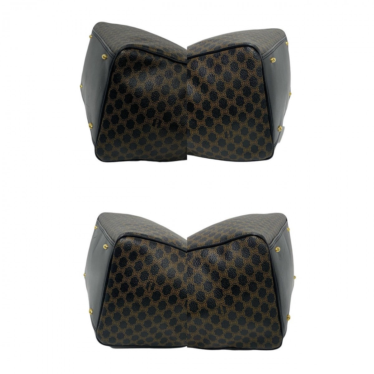 Celine Handbag Leather, Pvc Black Macadam Blason Triomphe Pattern Women
