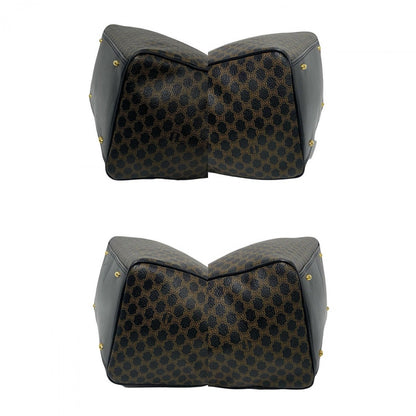 Celine Handbag Leather, Pvc Black Macadam Blason Triomphe Pattern Women
