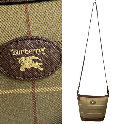 Burberry Shoulder Bag Leather, Canvas Khaki Shadow Horse Logo Nova Check Women