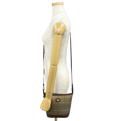 Burberry Shoulder Bag Leather, Canvas Khaki Shadow Horse Logo Nova Check Women
