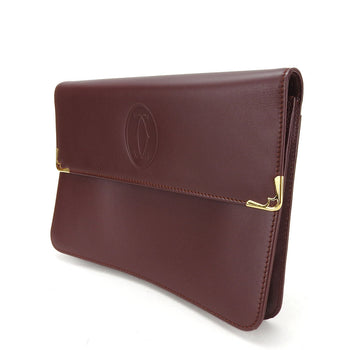 Cartier Business Bag Leather Wine-Red Must Line Unisex(Unisex)