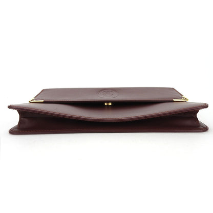 Cartier Business Bag Leather Wine-Red Must Line Unisex(Unisex)