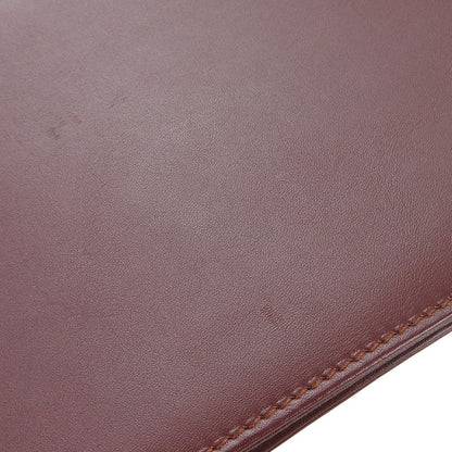 Cartier Business Bag Leather Wine-Red Must Line Unisex(Unisex)