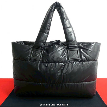 Chanel Tote Bag Nylon Black Coco Mark Cococoon Women