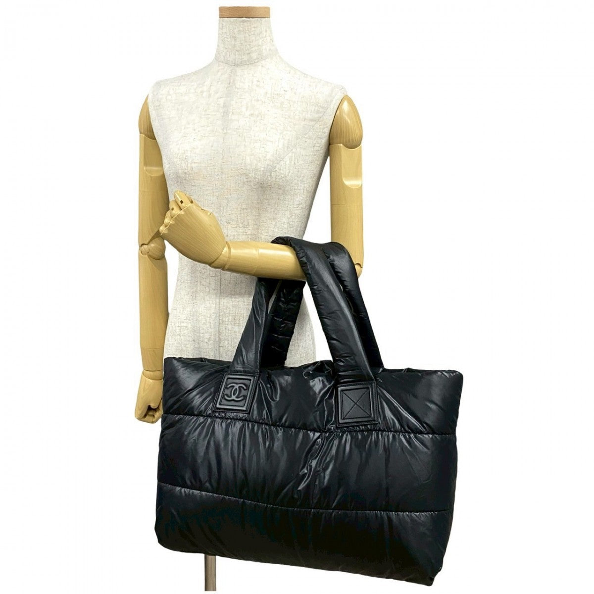 Chanel Tote Bag Nylon Black Coco Mark Cococoon Women