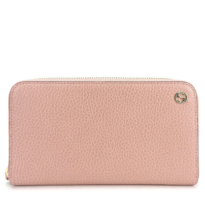 Gucci Long Wallet Purse 449347 Leather Pink Interlocking Women