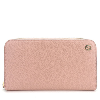 Gucci Long Wallet Purse 449347 Leather Pink Interlocking Women