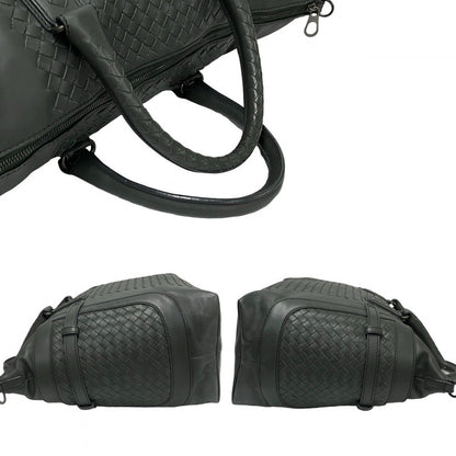 Bottegaveneta Shoulder Bag Leather Gray Intrecciato Mens