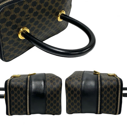 Celine Handbag Leather, Pvc Black Macadam Blason Triomphe Pattern Women