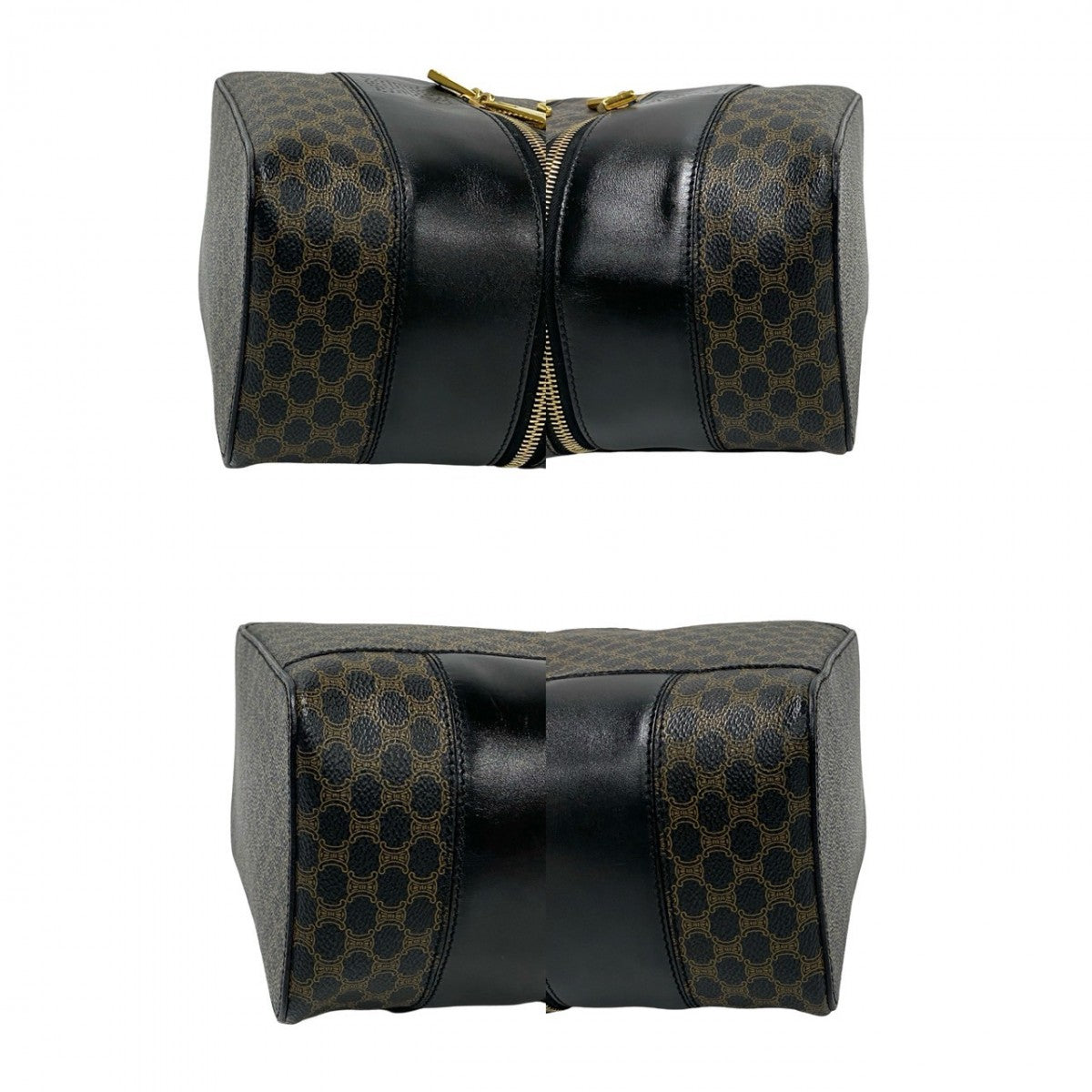 Celine Handbag Leather, Pvc Black Macadam Blason Triomphe Pattern Women