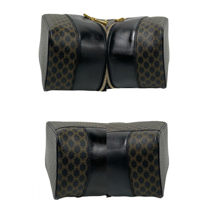 Celine Handbag Leather, Pvc Black Macadam Blason Triomphe Pattern Women