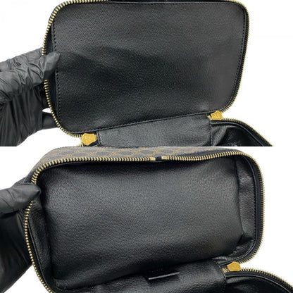 Celine Handbag Leather, Pvc Black Macadam Blason Triomphe Pattern Women