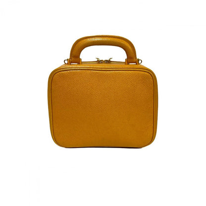 Chanel Shoulder Bag Matt Caviar Skin Yellow Coco Mark Women