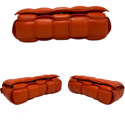Bottegaveneta Shoulder Bag Leather Orange Padded Cassette Women