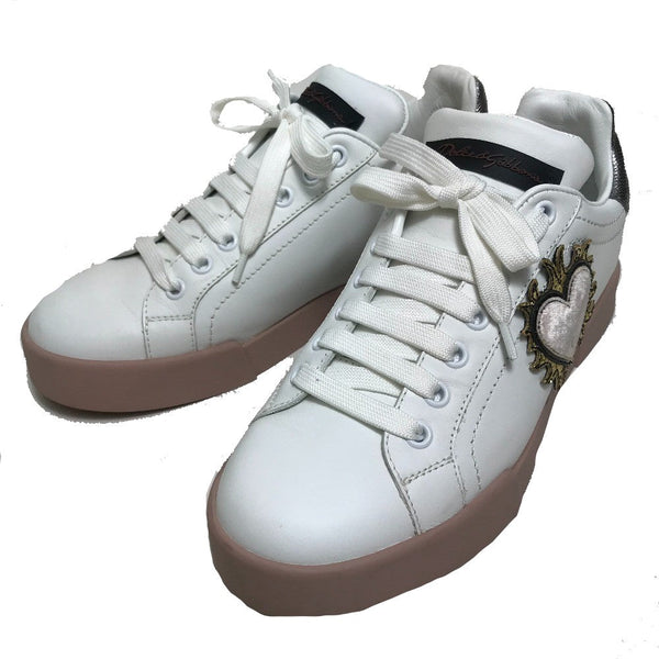 Dolce&Gabbana Sneakers Leather White X Beige Pink Portofino Portofino Collection Women 36