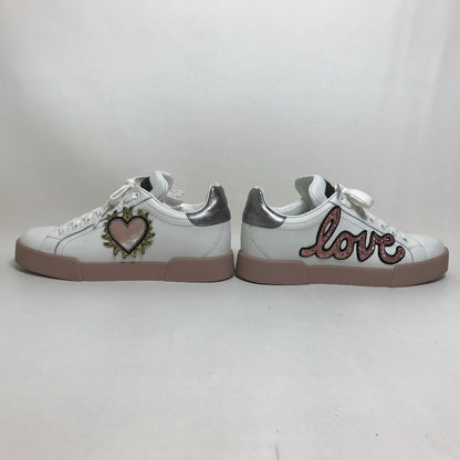 Dolce&Gabbana Sneakers Leather White X Beige Pink Portofino Portofino Collection Women 36