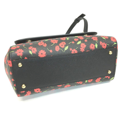 Dolce&Gabbana Shoulder Bag Leather Black X Red X Green Flower Flower Pattern Sicily Women