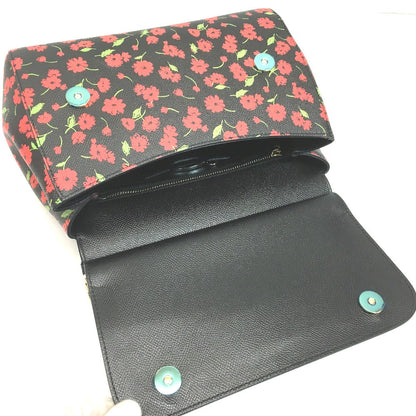 Dolce&Gabbana Shoulder Bag Leather Black X Red X Green Flower Flower Pattern Sicily Women