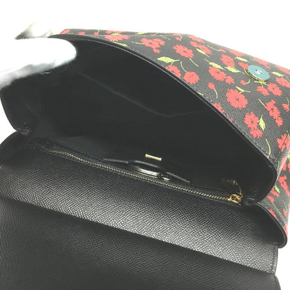 Dolce&Gabbana Shoulder Bag Leather Black X Red X Green Flower Flower Pattern Sicily Women