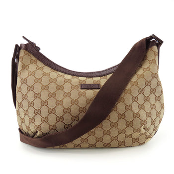 Gucci Shoulder Bag 181092 Gg Canvas, Leather Beige Women