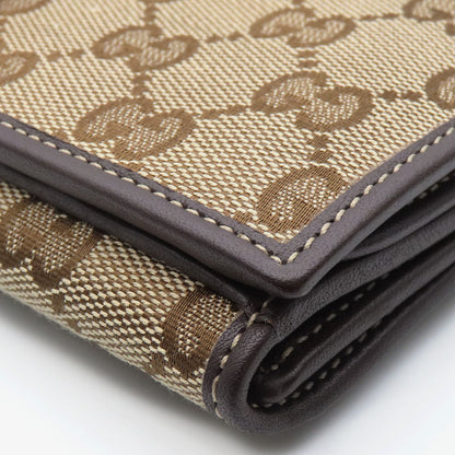 Gucci Long Wallet Purse 245723 Gg Canvas, Leather Brown Women