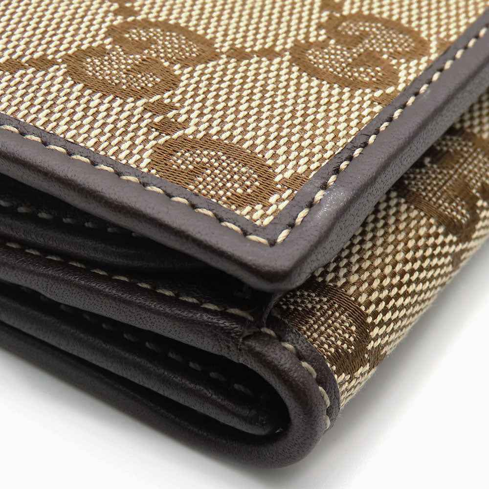 Gucci Long Wallet Purse 245723 Gg Canvas, Leather Brown Women