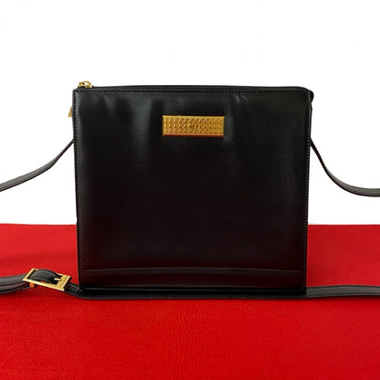 Dior Shoulder Bag Leather Black Cd Logo Metal Women