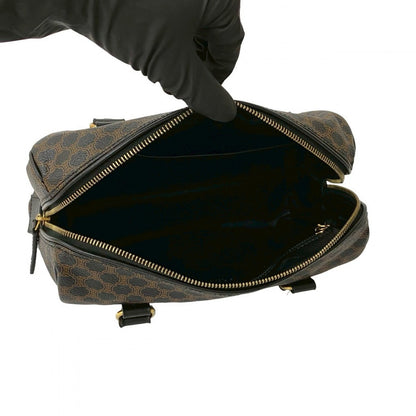 Celine Handbag Leather, Pvc Black Macadam Blason Triomphe Women