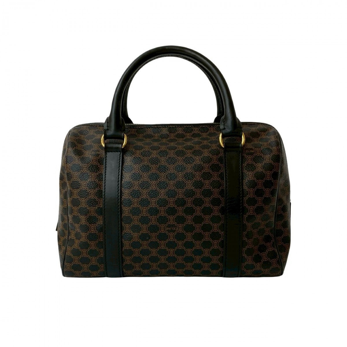 Celine Handbag Leather, Pvc Black Macadam Blason Triomphe Women