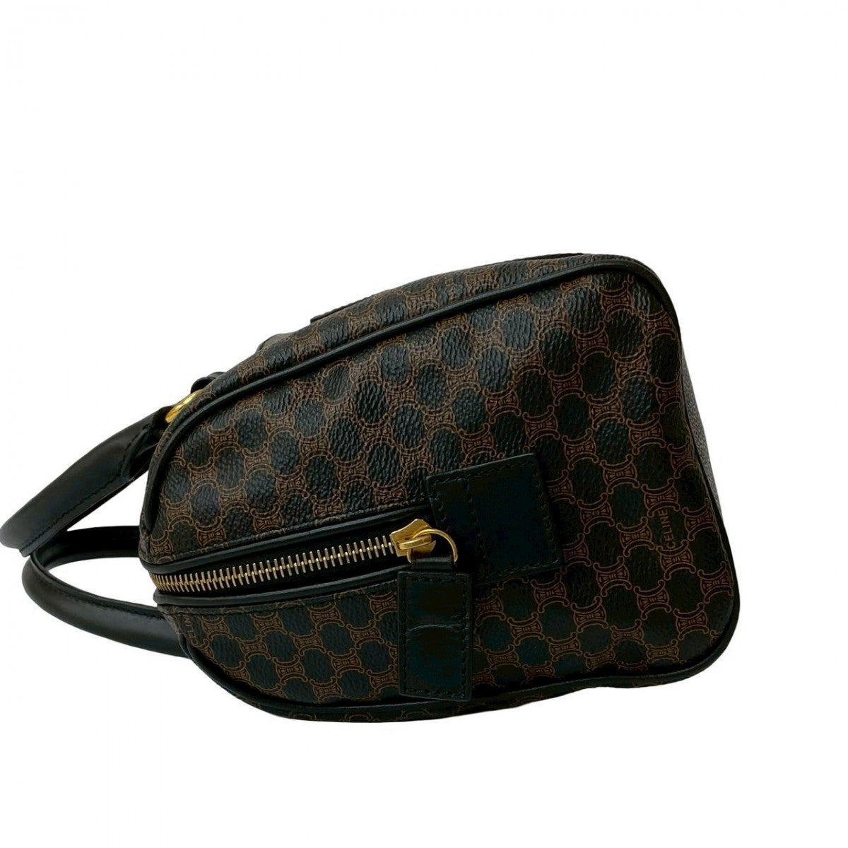 Celine Handbag Leather, Pvc Black Macadam Blason Triomphe Women