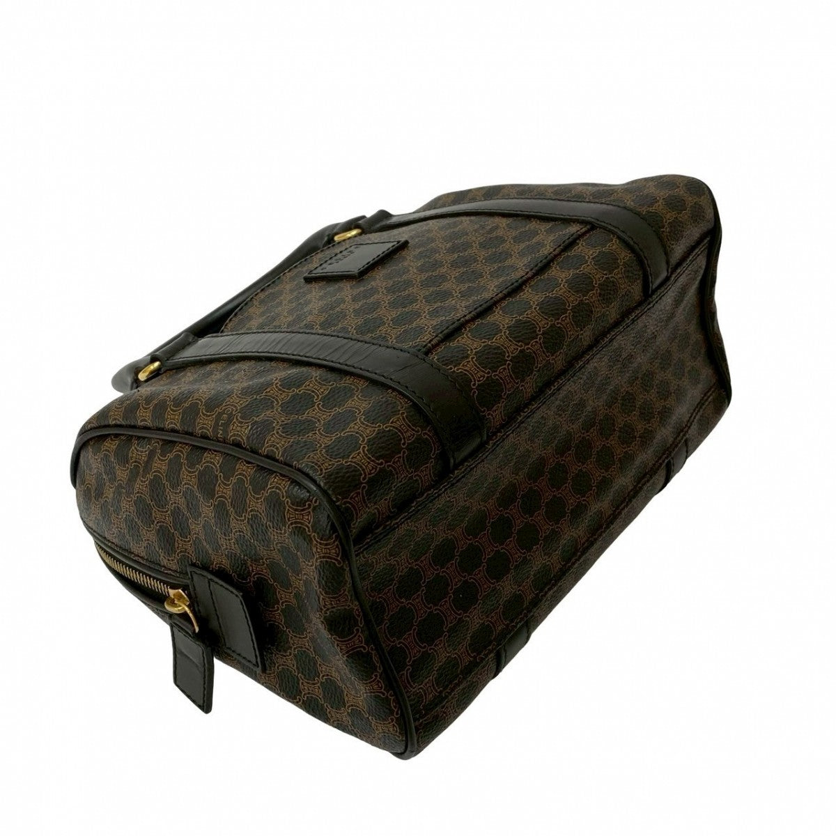 Celine Handbag Leather, Pvc Black Macadam Blason Triomphe Women