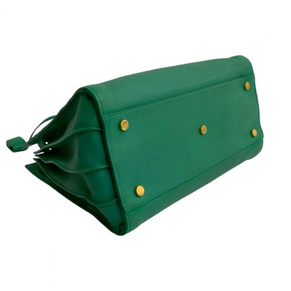 Yves Saint Laurent Shoulder Bag Leather Green Sac De Jules