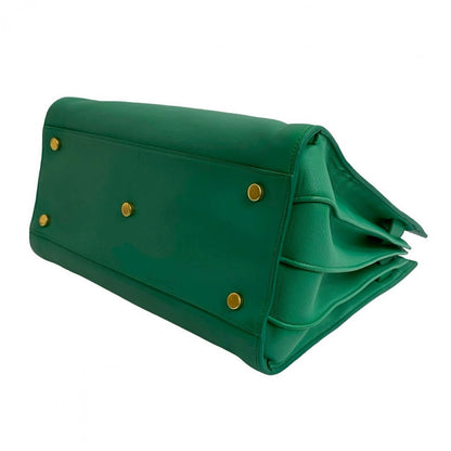 Yves Saint Laurent Shoulder Bag Leather Green Sac De Jules