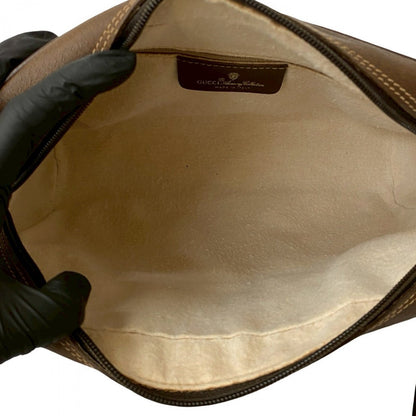 Gucci Shoulder Bag Leather, Pvc Brown Gg Logo Metal Sherry Line Women