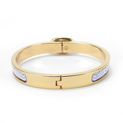 Hermes Bangle Metal Gold Chene Dunkle Mini Click Women