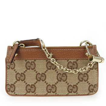 Gucci Coin Case 120971 Gg Canvas, Leather Brown Women