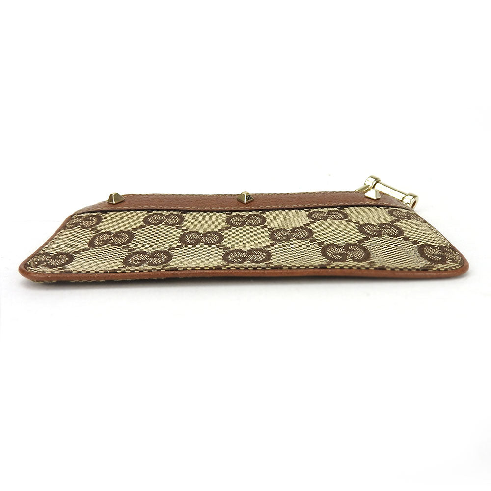 Gucci Coin Case 120971 Gg Canvas, Leather Brown Women