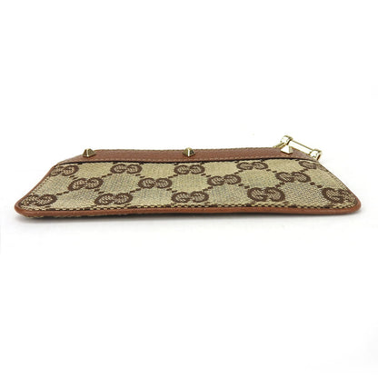 Gucci Coin Case 120971 Gg Canvas, Leather Brown Women