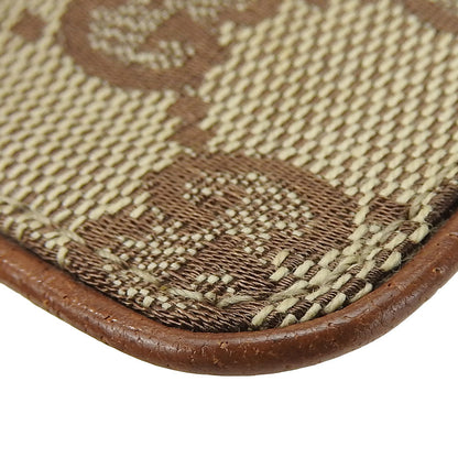 Gucci Coin Case 120971 Gg Canvas, Leather Brown Women