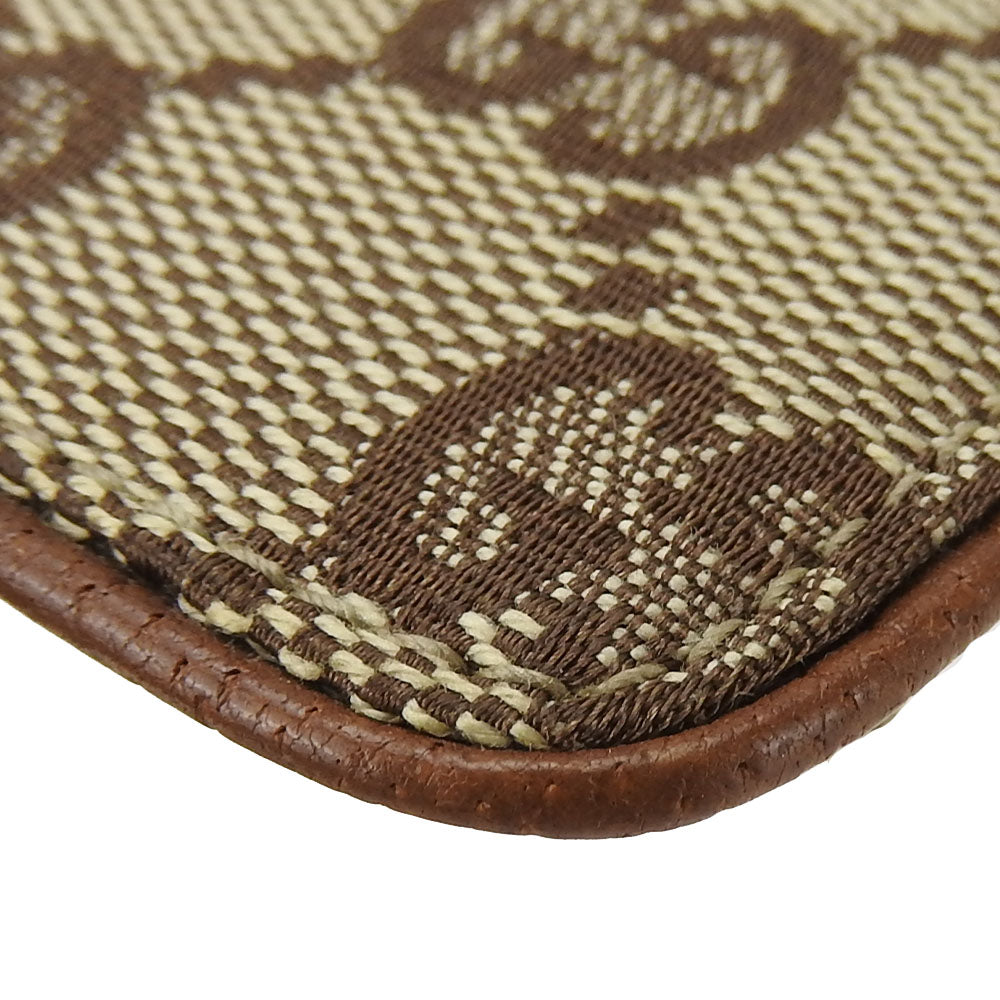 Gucci Coin Case 120971 Gg Canvas, Leather Brown Women