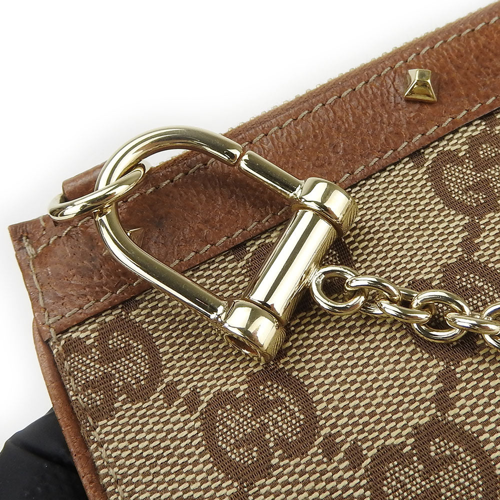 Gucci Coin Case 120971 Gg Canvas, Leather Brown Women