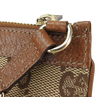 Gucci Coin Case 120971 Gg Canvas, Leather Brown Women