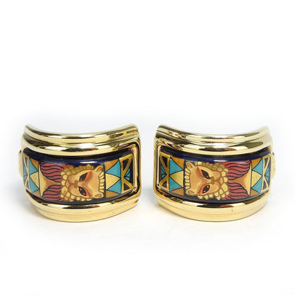 Hermes Earring Metal, Cloisonne Multicolor Emile Women