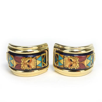 Hermes Earring Metal, Cloisonne Multicolor Emile Women