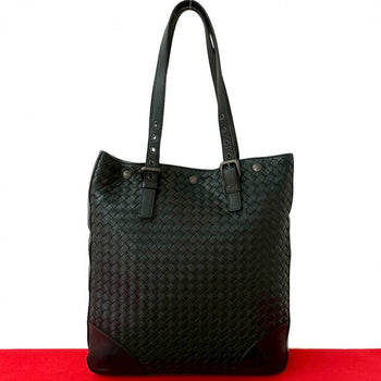 Bottegaveneta Tote Bag Leather Black Intrecciato Mens