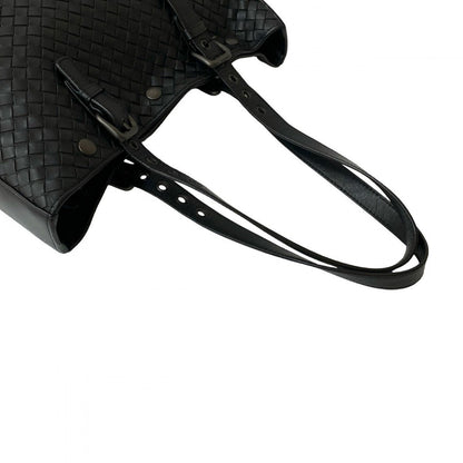 Bottegaveneta Tote Bag Leather Black Intrecciato Mens