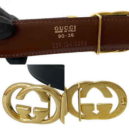 Gucci Belt Leather Black Interlocking G 9030